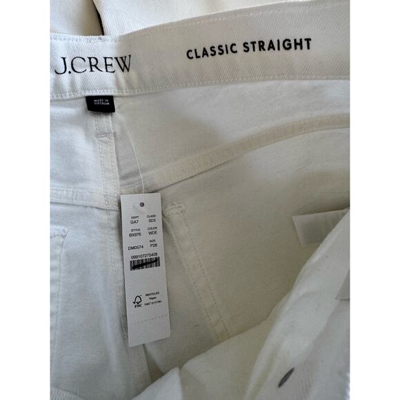 NWD J. Crew Classic Straight White Jeans Womens Size 28P - Picture 9 of 10